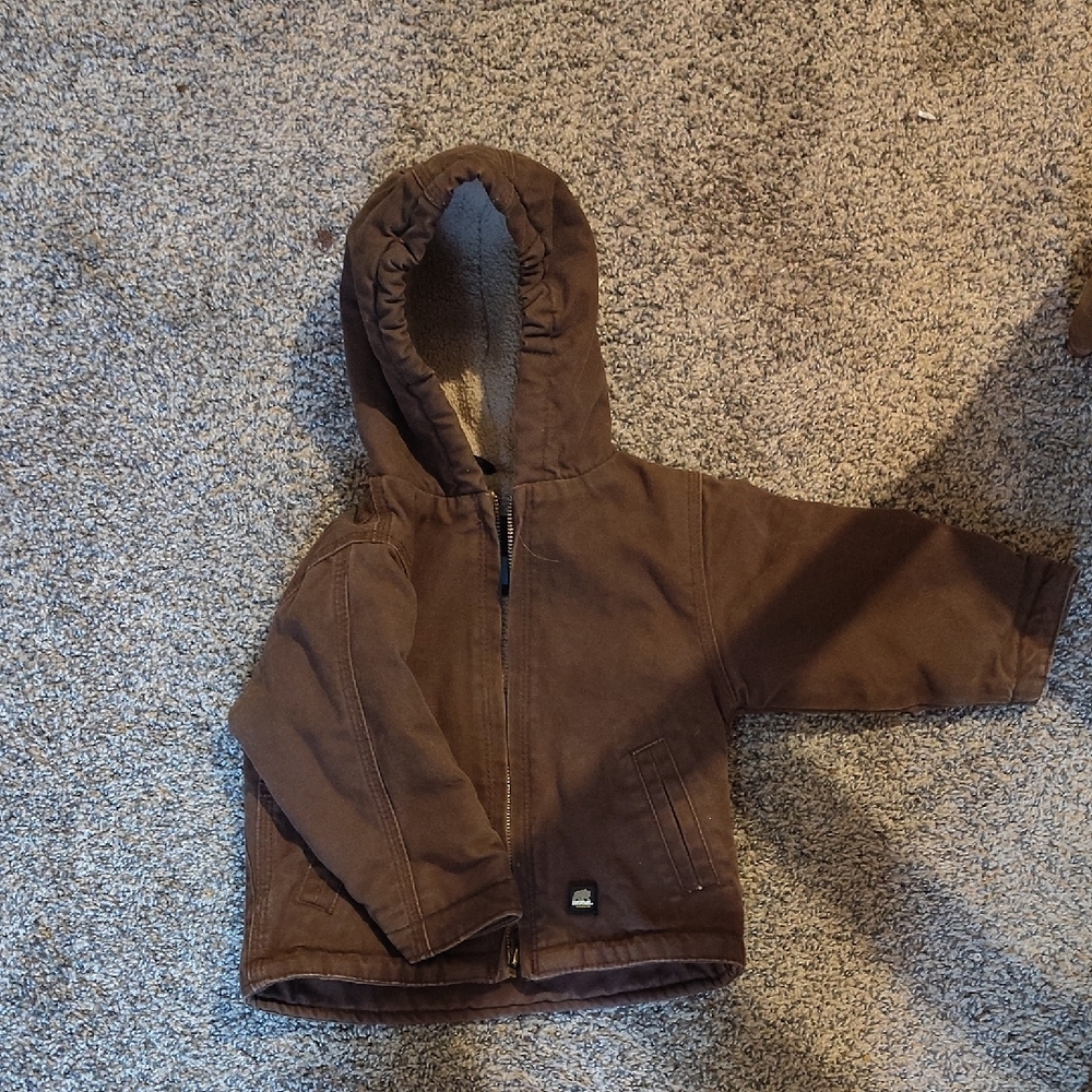 Brown Kids Hooded Jacket